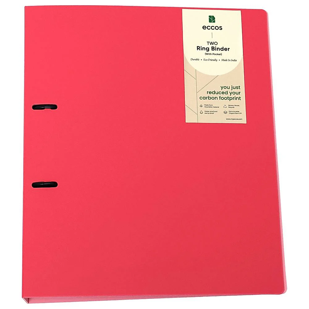 ECCOS Two Ring Binder File Folder-Full Scape Size (Watermelon Red)