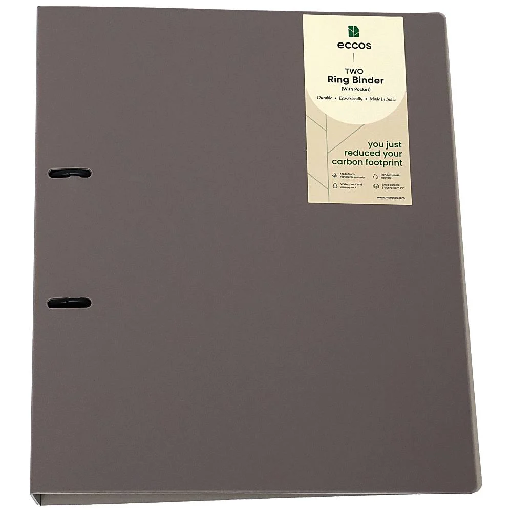 ECCOS Two Ring Binder File Folder-Full Scape Size (Carbon Grey)