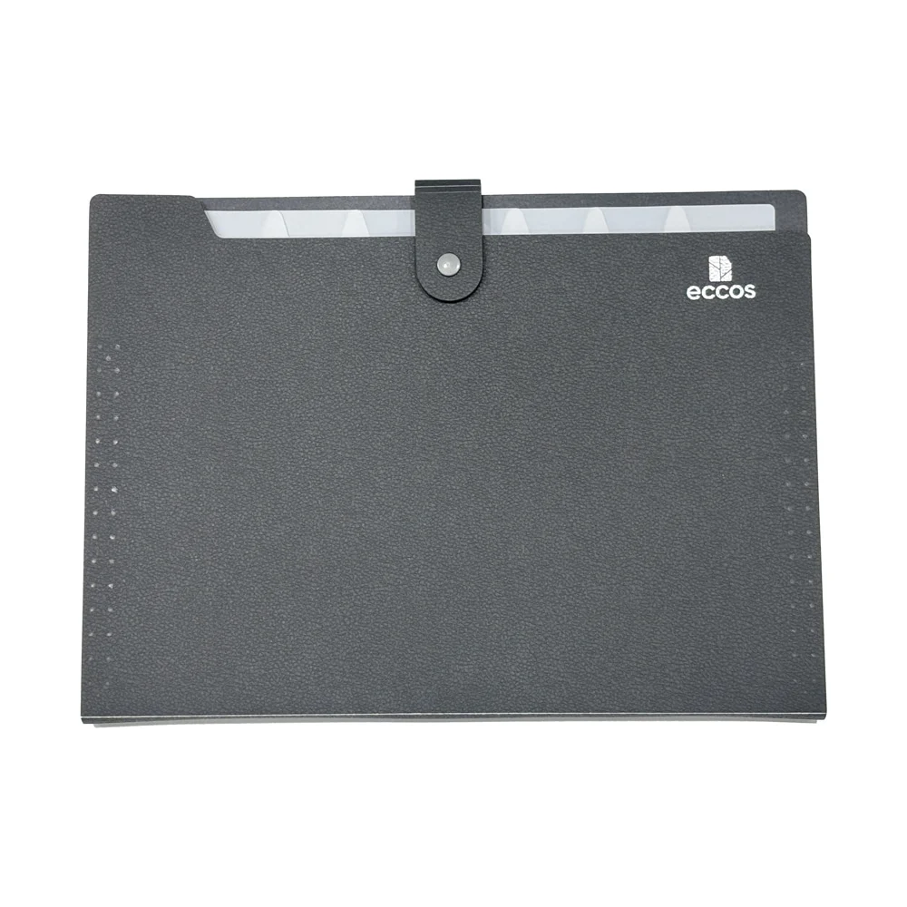 ECCOS PP File Folder A4 Size 8 Pocket (Grey)