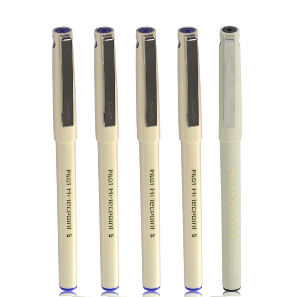 Pilot 05 Hi-tecpoint Roller Pen 4 Blue & 1 Black - Pack Of 5