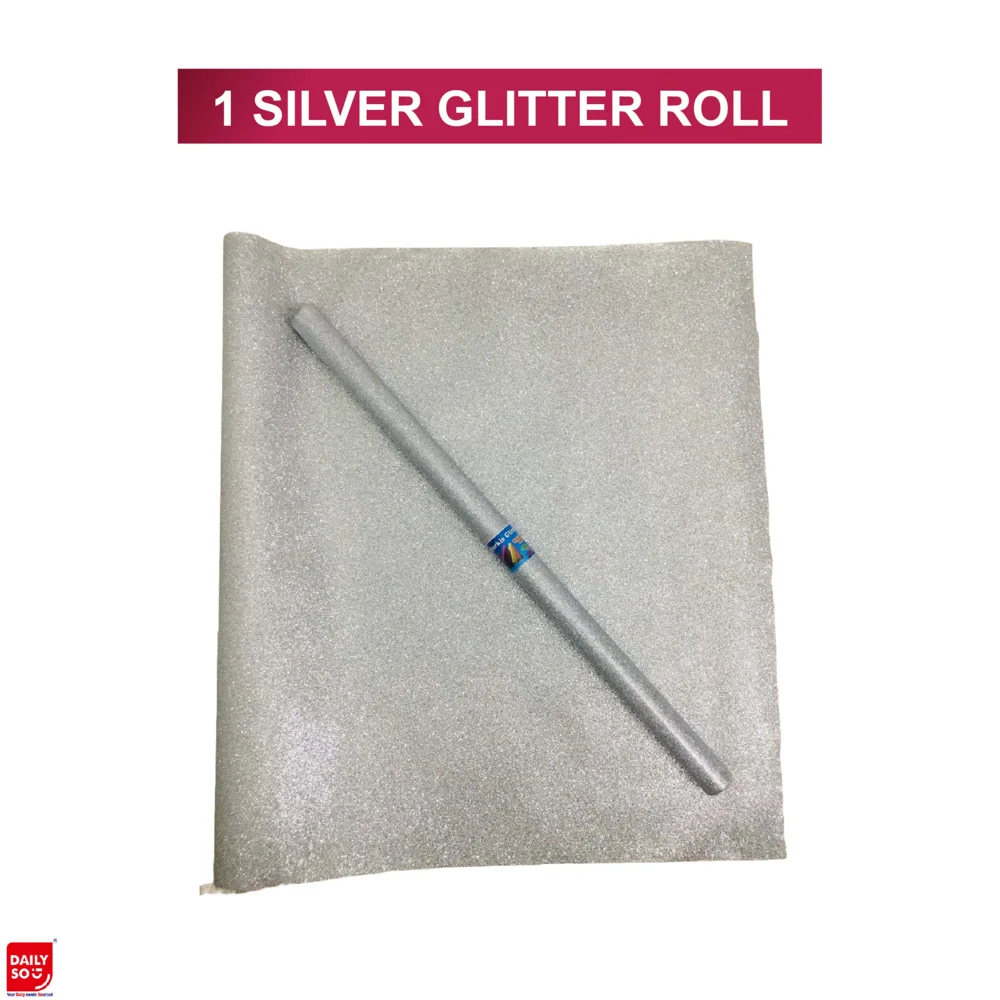 Dailyso Original Glitter Decoration Paper 55 X 100 Cm Silver