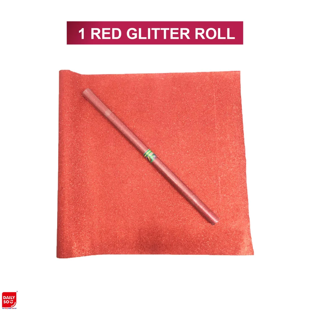 Dailyso Original Glitter Decoration Paper 55 X 100 Cm Red