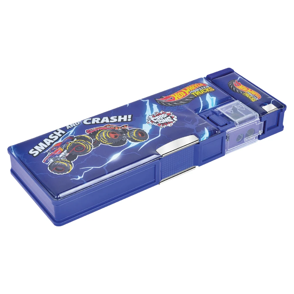 Pratap Hot Wheels Dual Sided Pencil Box (Dark Blue)