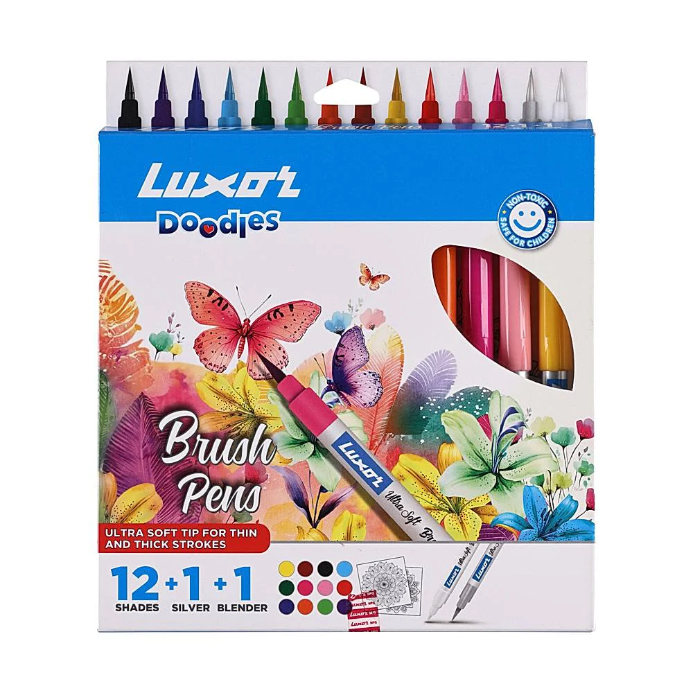 Luxor Doodles Brush Pen Set - 12 Shades