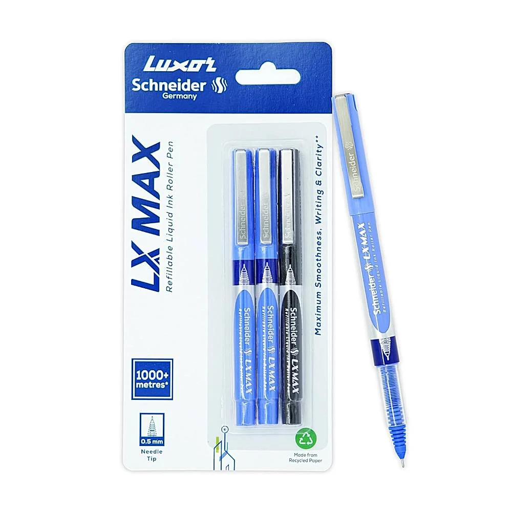 Luxor Lx-Max Schneider Pen 2 Blue + 1 Black (Pack Of 3)