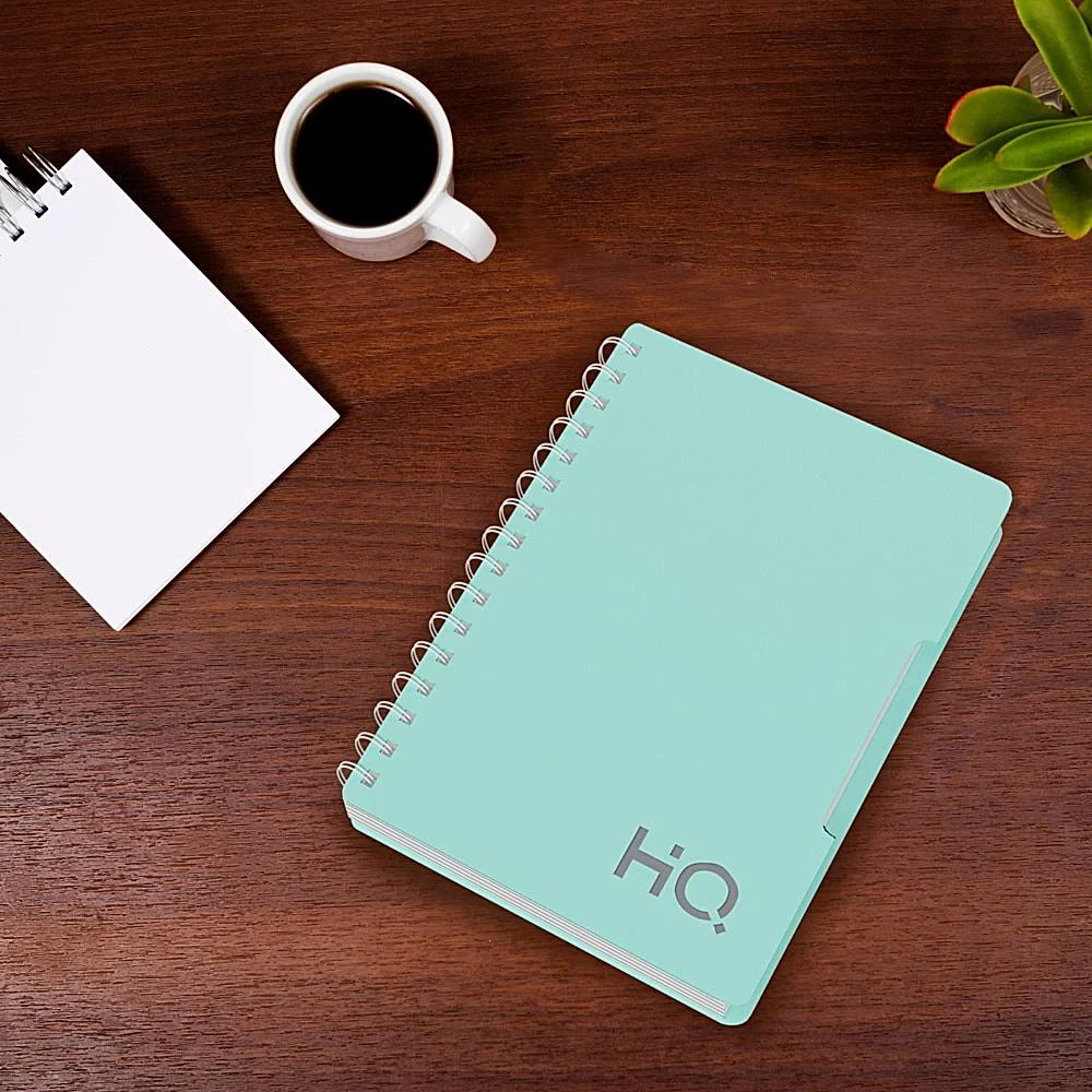HQ Single Subject Spiral Bound Book Mint Green Single Line (A5 Size) 160 Pages