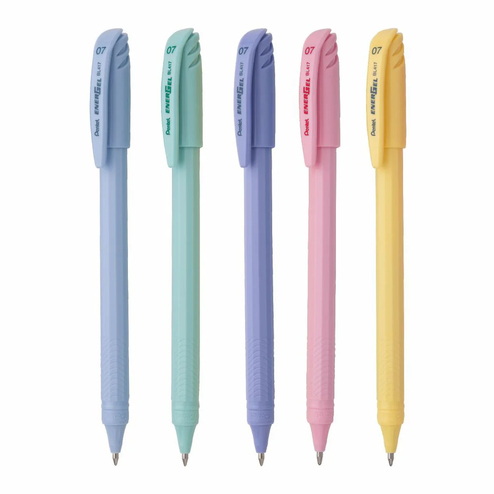 Pentel BL417 - Energel Gel Roller Pen Pastel Body Blue (Pack Of 5 )