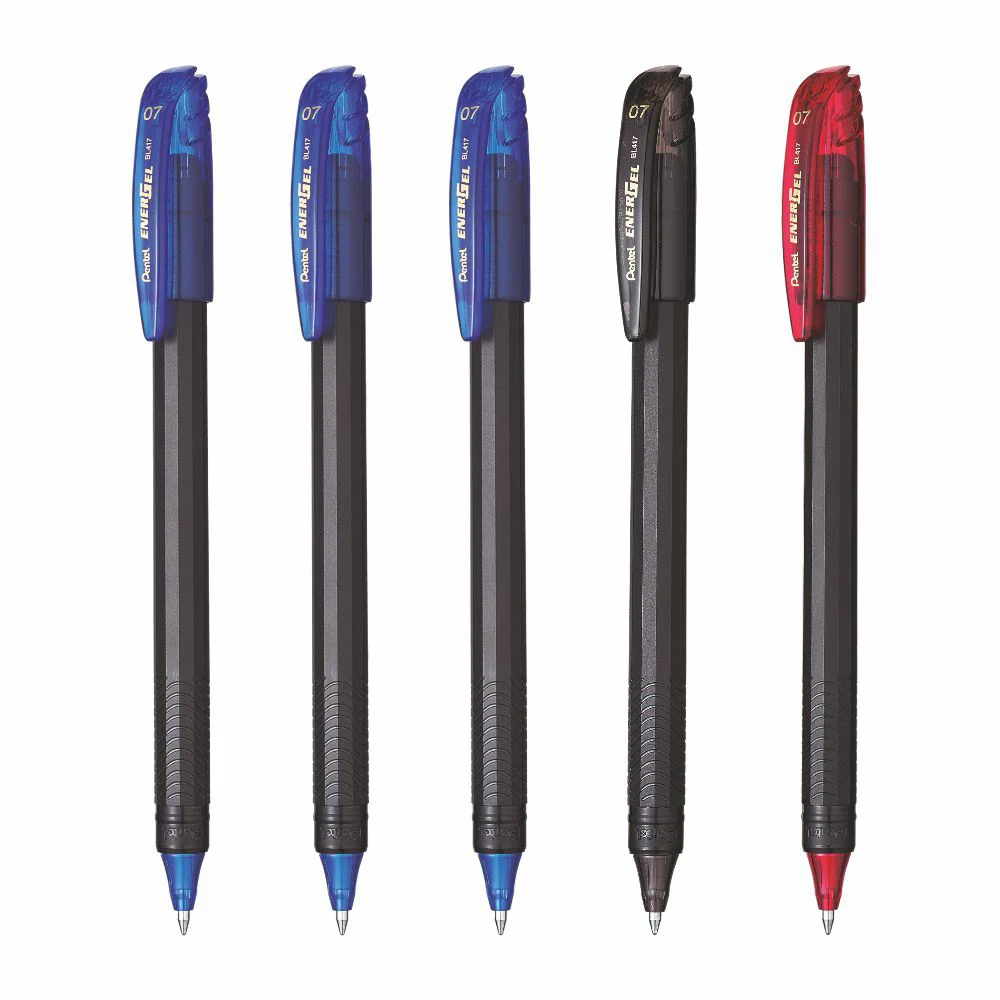 Pentel BL417 - Energel Gel Roller Pen Black Body (Pack Of 5)