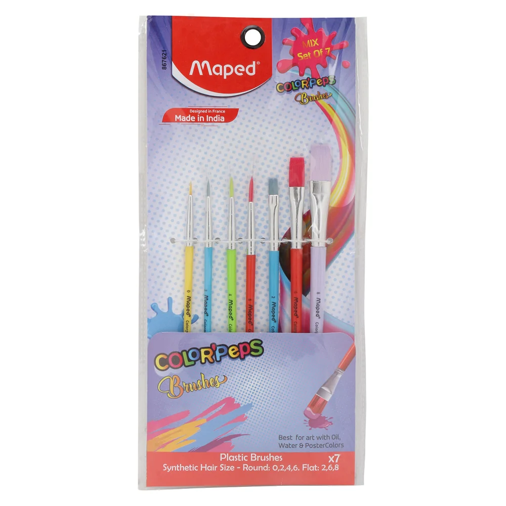 Maped Colorpeps Brushes Synthetic Mix (Set Of 7)