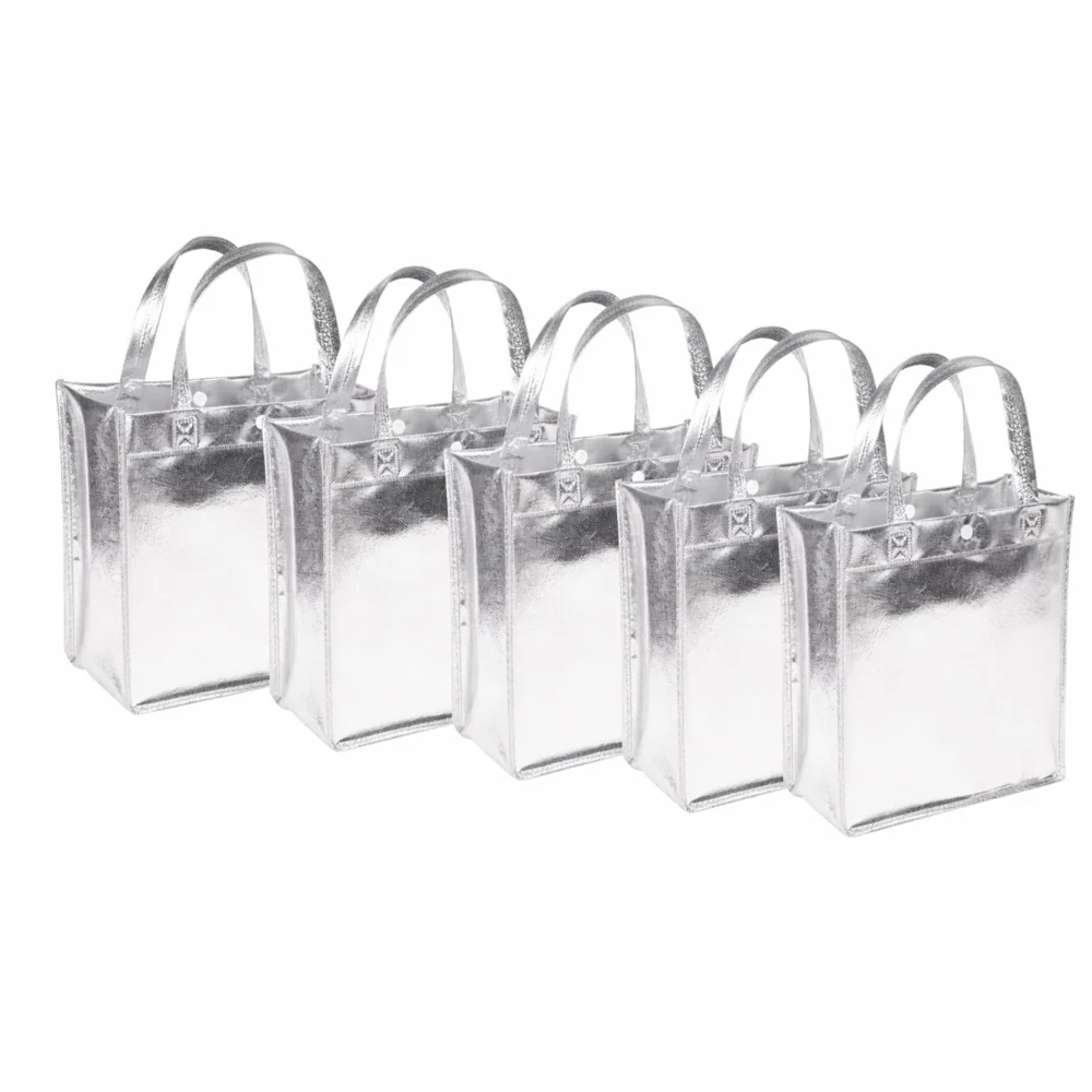 Silver Metalic Gift Bag (Small) Set Of 5