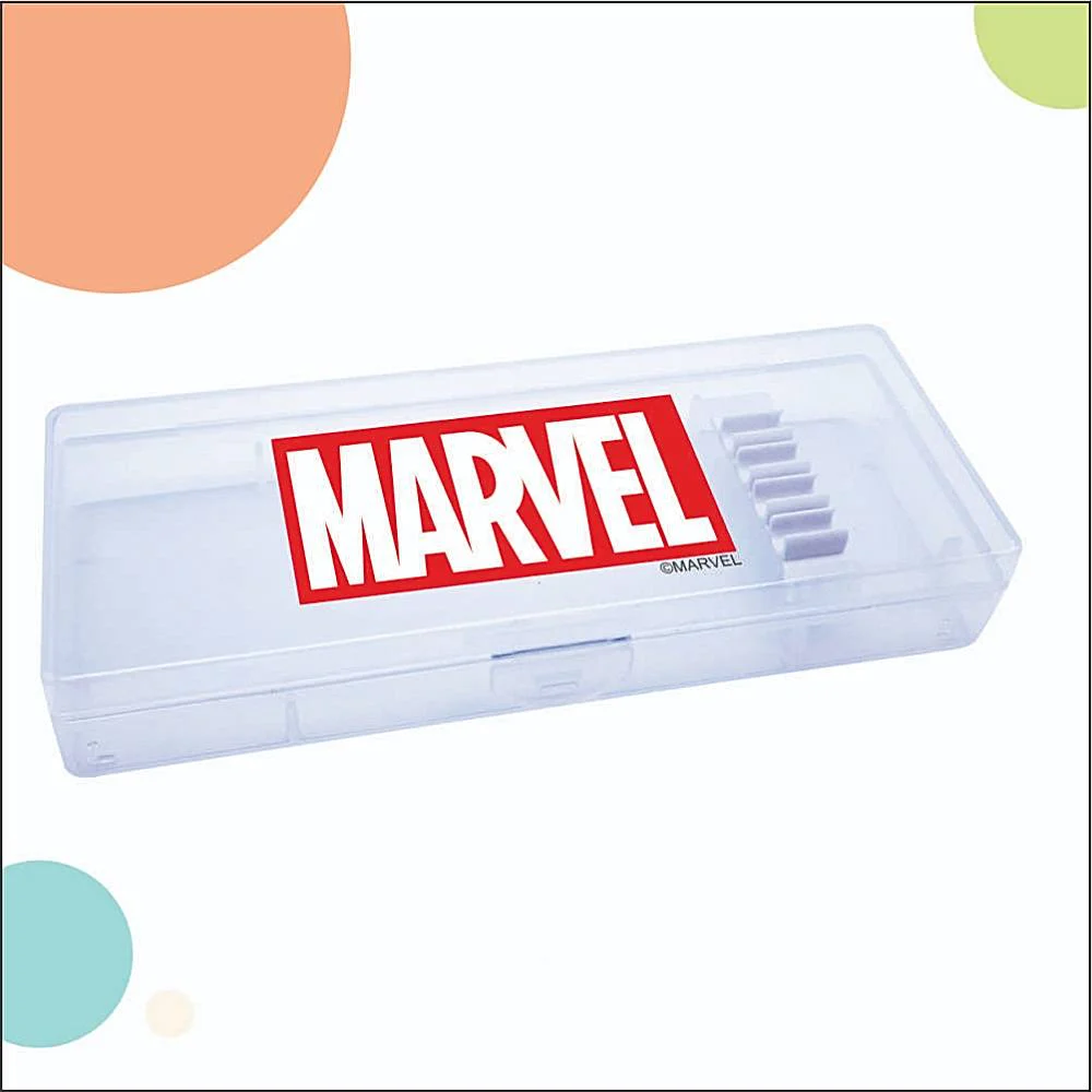 Ski Nexon Marvel Plastic Pencil Box - Transparent