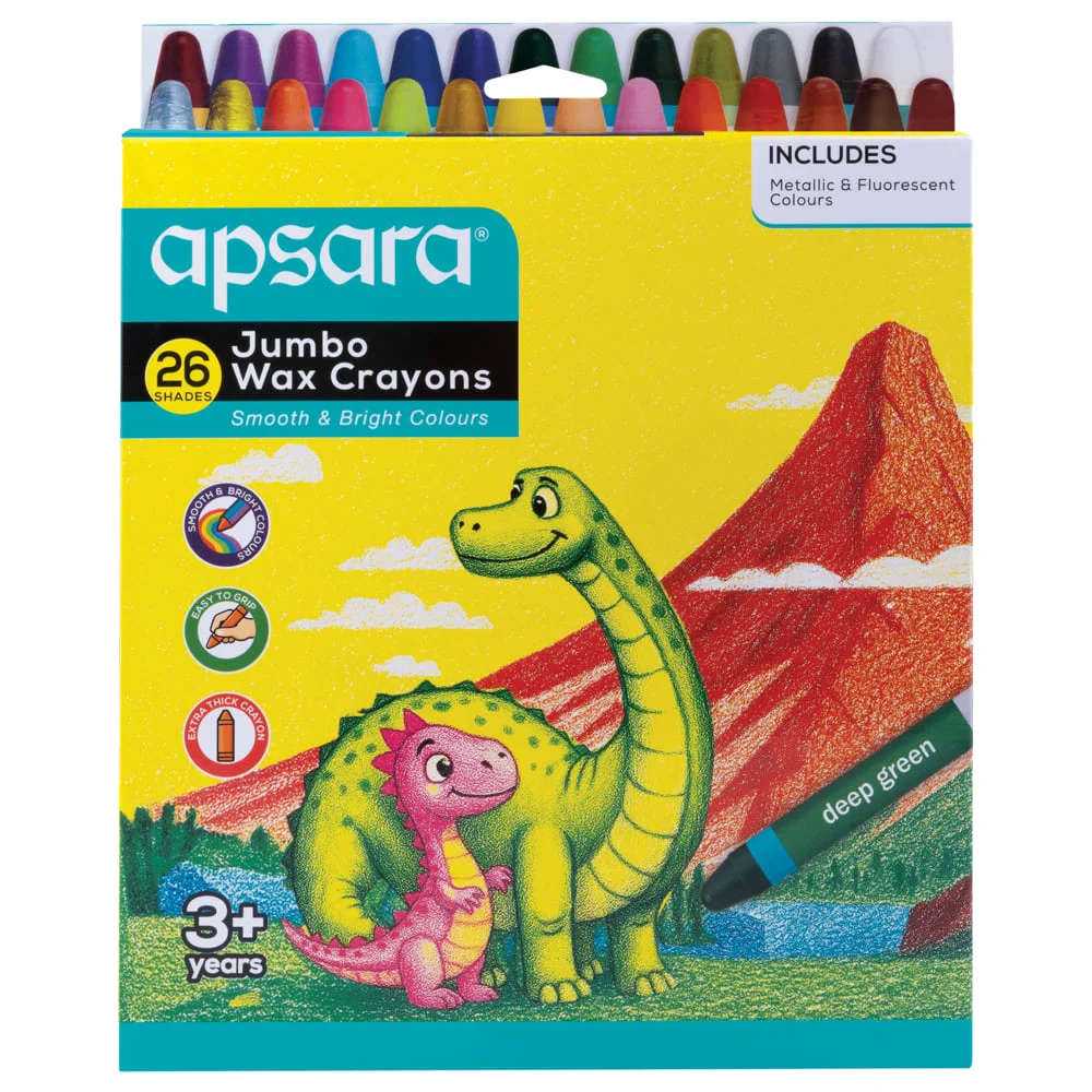 Apsara Jumbo Wax Crayons - 26 Shades