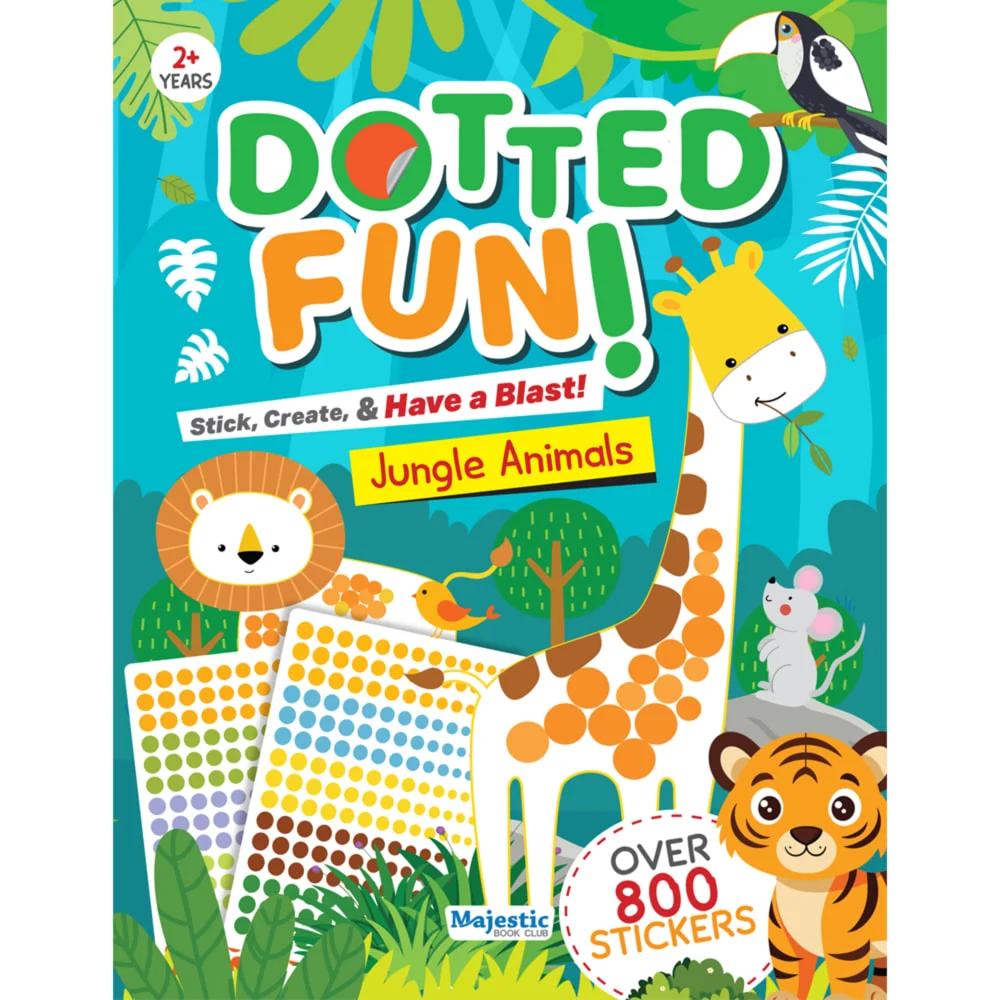 Jungle Animal Fun Dotted Sticker Book | Majestic | Children's Activity Book