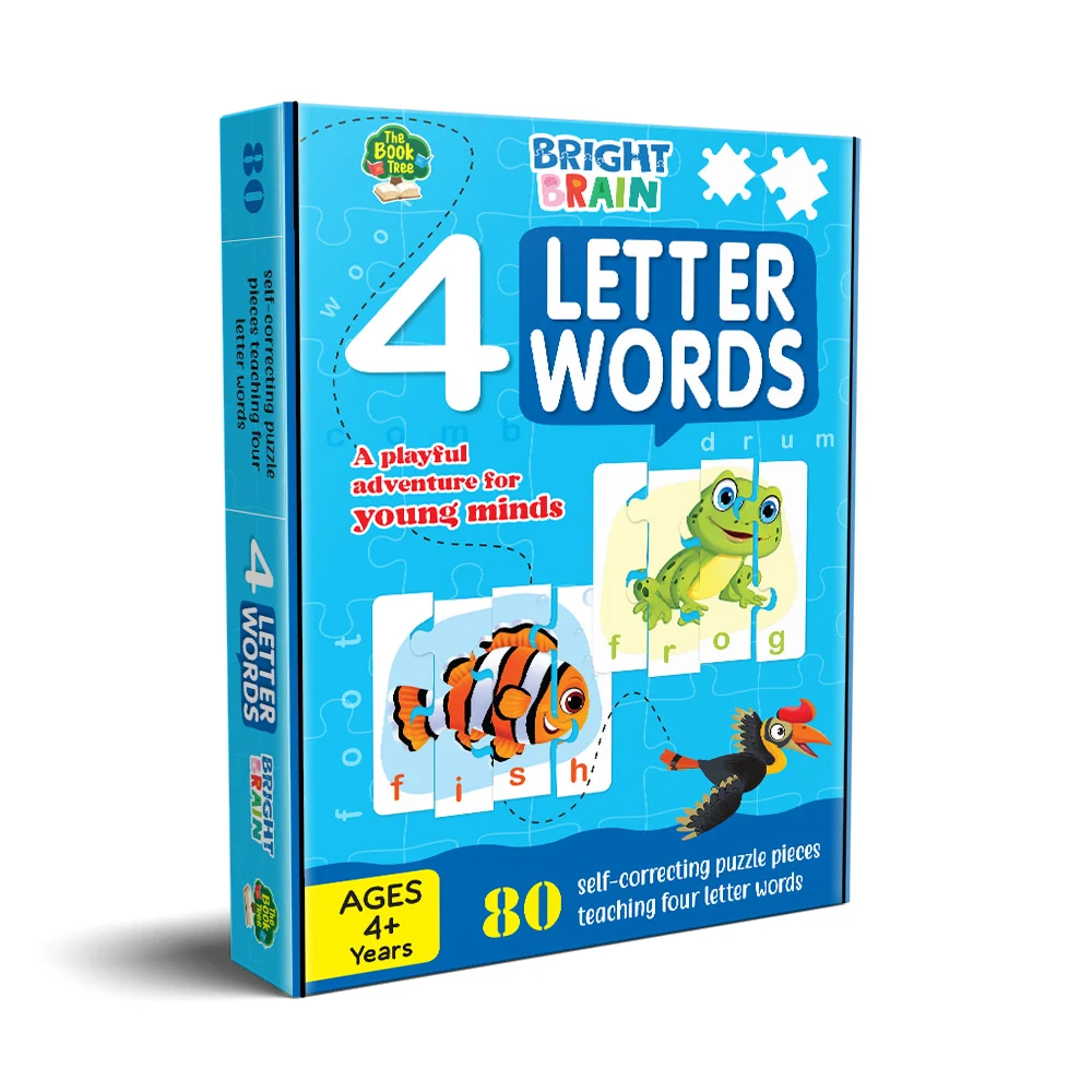 Bright Brain 4 Letter Word Puzzles | Majestic | Children's Activity | Early Learning