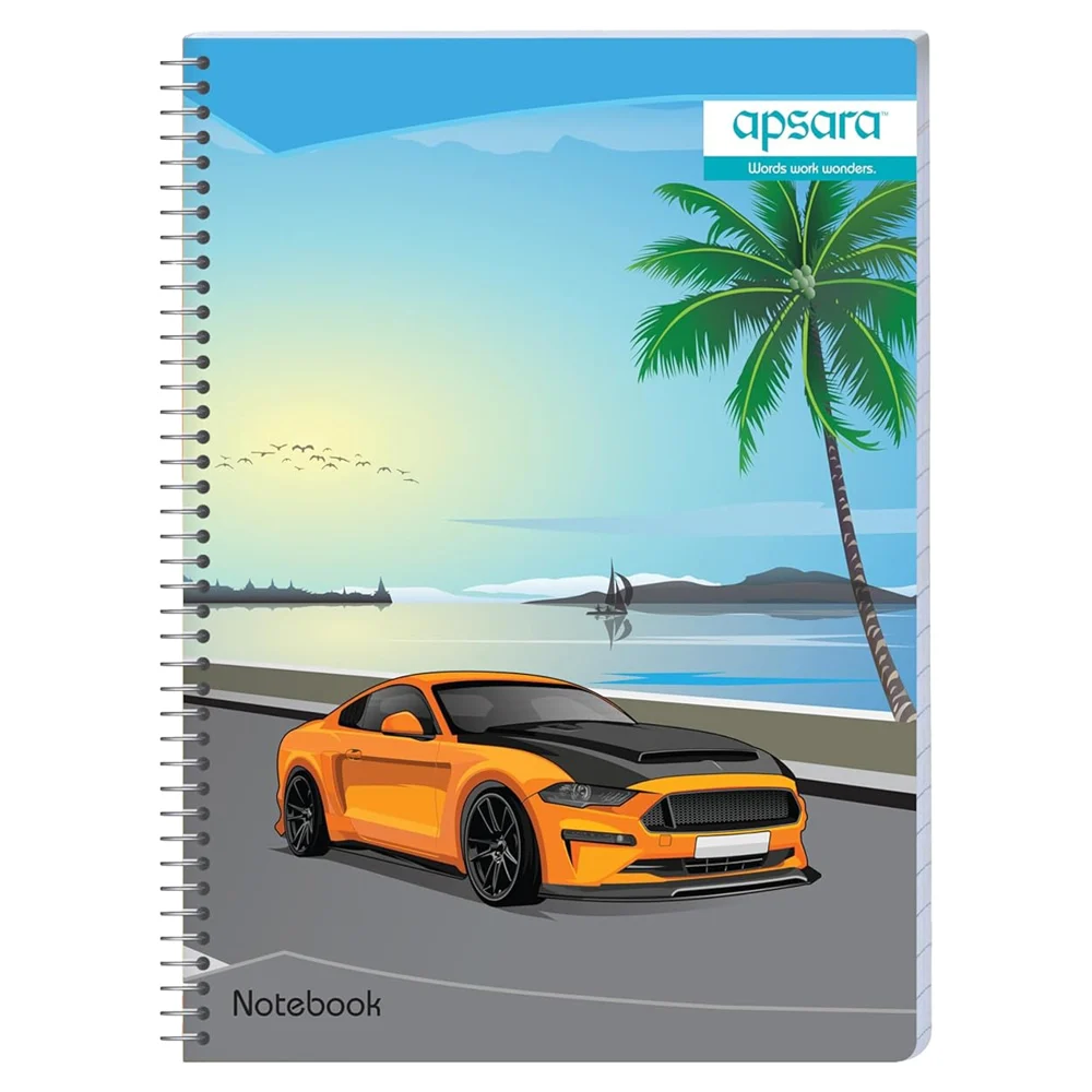 Apsara Spiral Notebook 1 Subject Blue Single Line 24X18 200 Pages