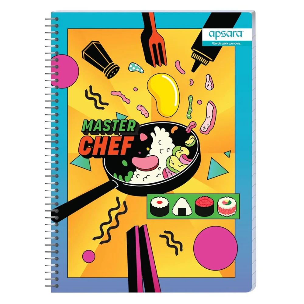 Apsara Spiral Notebook 6Subject Blue Single Line 24X18 302Pages