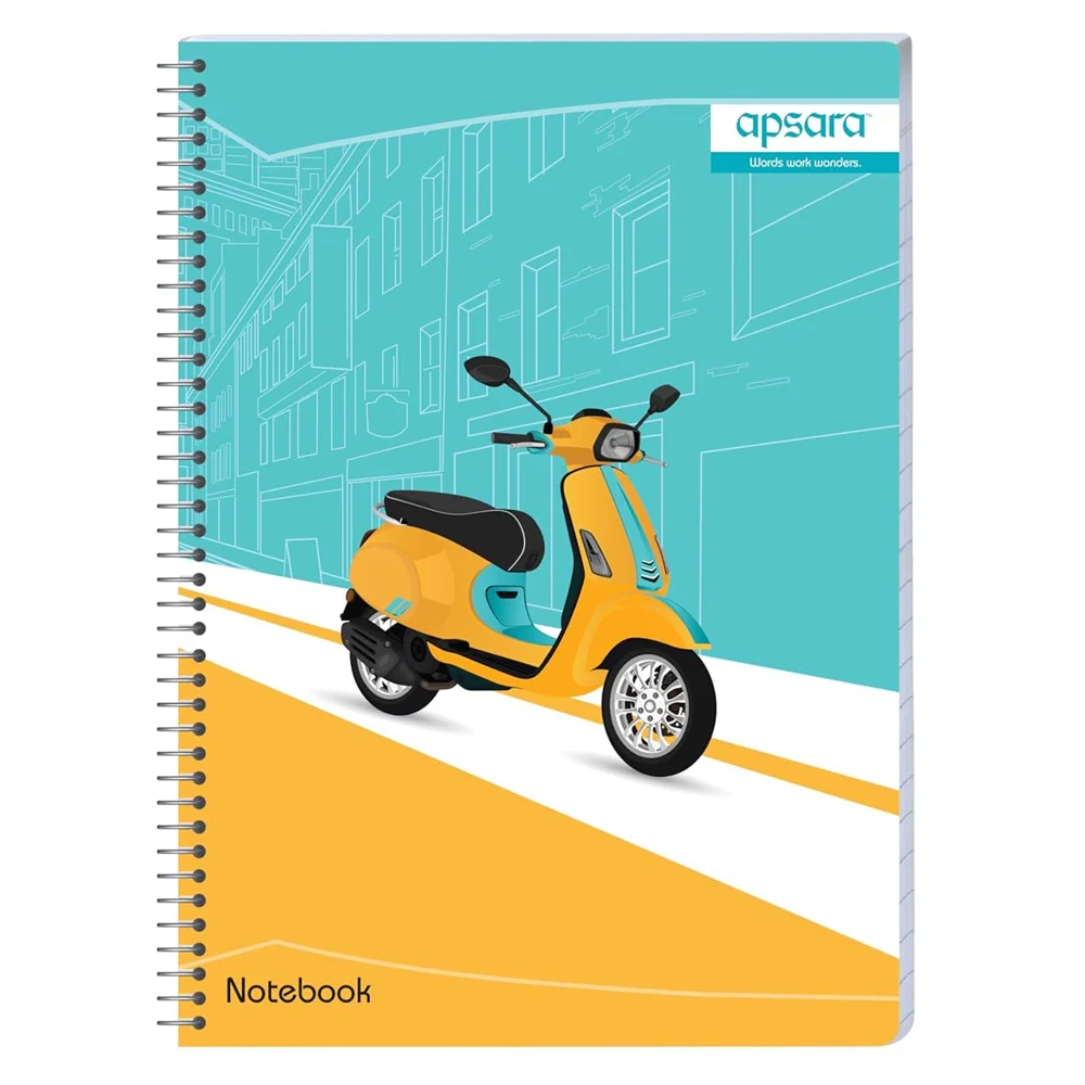 Apsara Spiral Notebook 1Subject Blue Single Line 26.7X20.3 160Pages