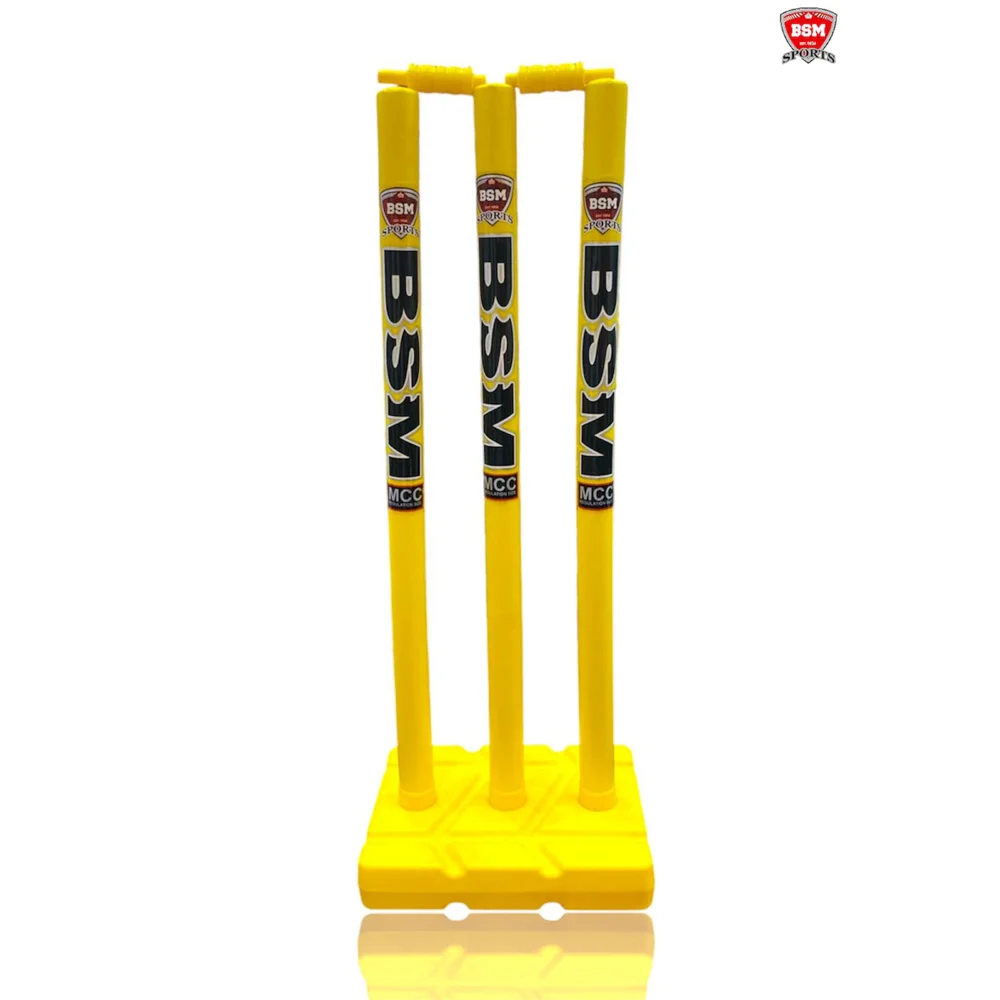 BSM PVC Cricket Stump Set MCC - Yellow