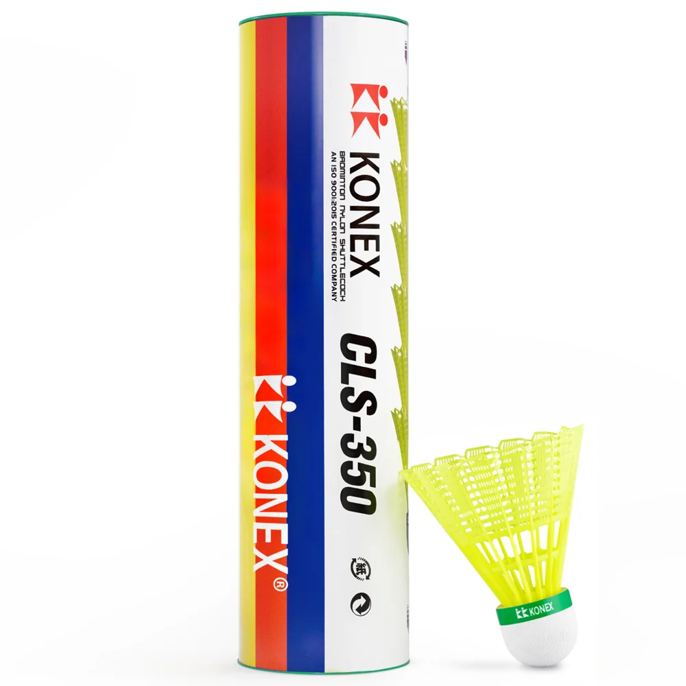 Konex Badminton Nylon Shuttle Cock (Yellow) - 6 Pieces