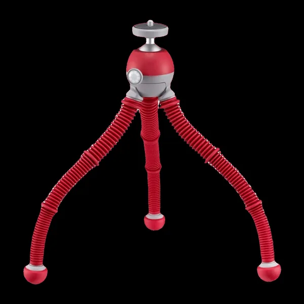 JOBY PodZilla 25cm Adjustable Tripod for Mobile and Camera (360 Degree GripTight, Red)