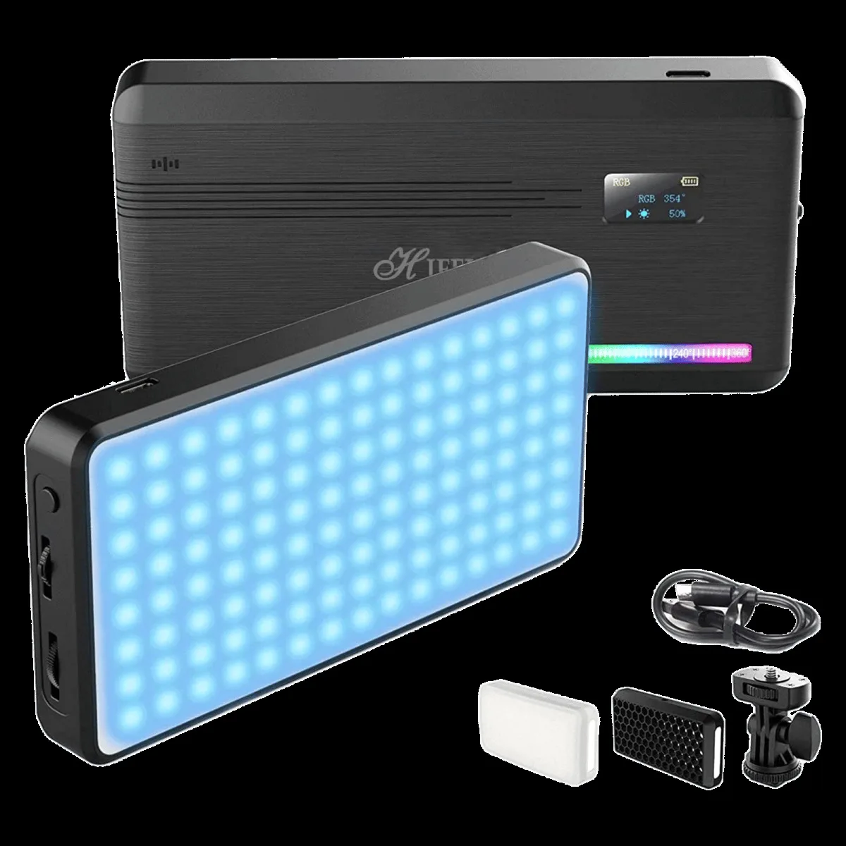 HIFFIN HF196 Video Light with Adjustable Stand for Vlogging (20 Lighting Effect Modes)