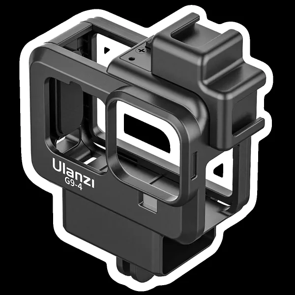 Hiffin Frame Shell For GoPro Hero 9/10/11 & Hero 9-4  (Cold Shoe Mount, Acc H9 & H1, Black)