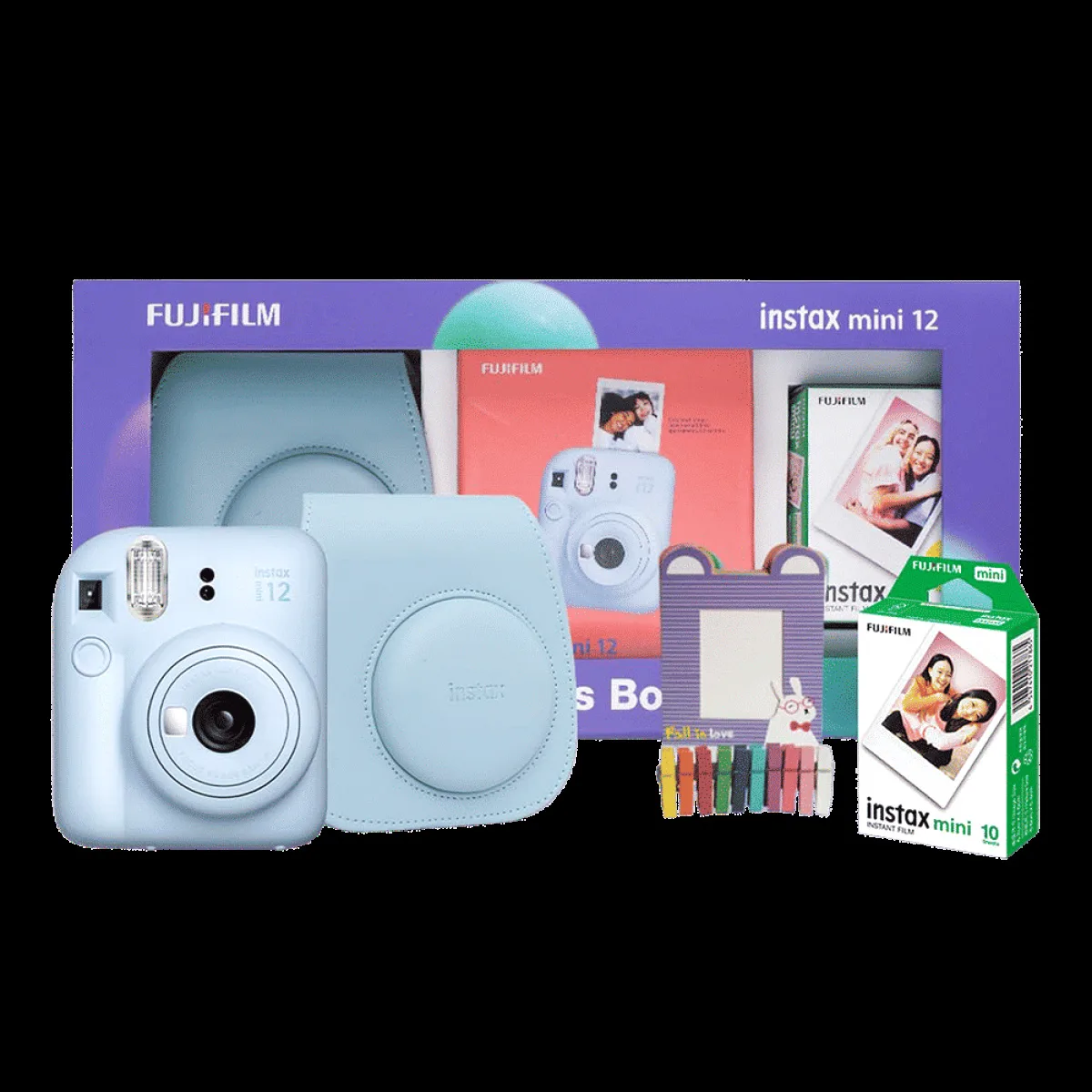 FUJIFILM Instax Mini 12 Moments Box Instant Camera with 20 Shots (Pastel Blue)