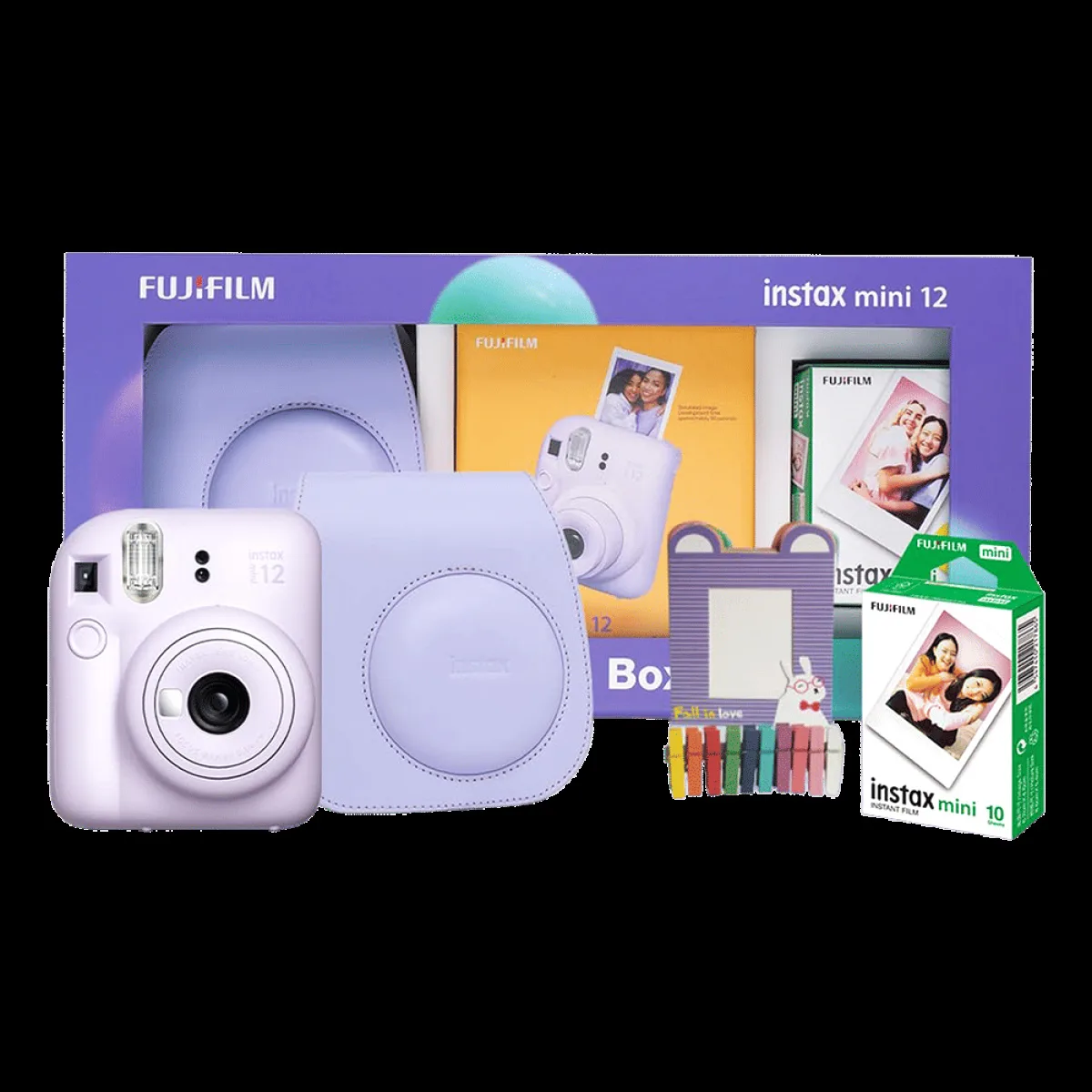 FUJIFILM Instax Mini 12 Moments Box Instant Camera with 20 Shots (Lilac Purple)