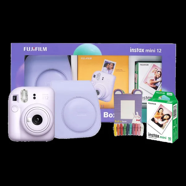 FUJIFILM Instax Mini 12 Moments Box Instant Camera with 20 Shots (Lilac Purple)