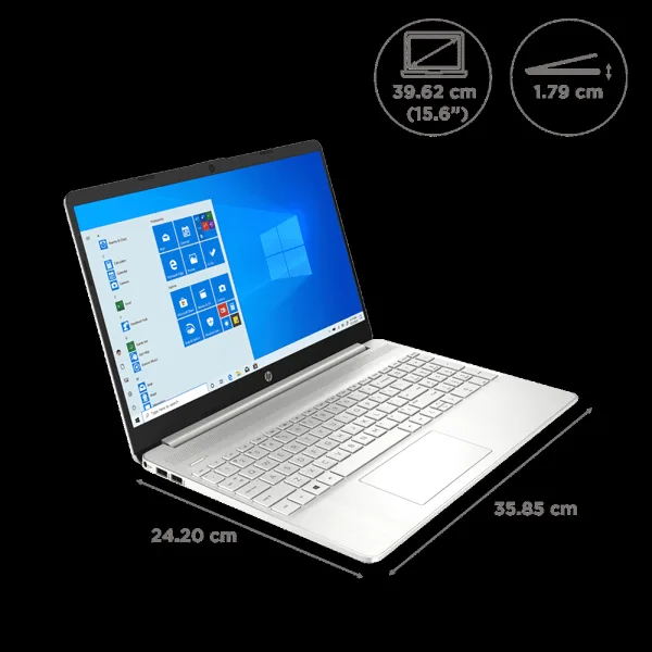 HP 15s-eq2144AU AMD Ryzen 5 (15.6 inch, 8GB, 512GB, Windows 11, MS Office 2019, AMD Radeon Graphics, FHD Display, Natural Silver, 50M63PA)