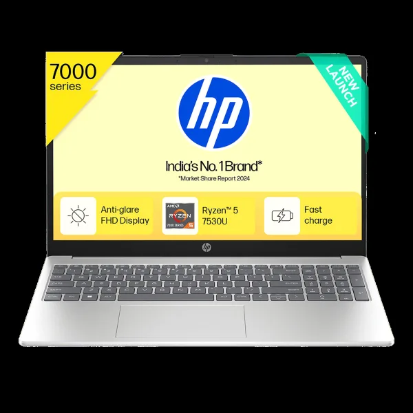 HP 15-fc0703AU AMD Ryzen 5 Thin & Light Laptop (16GB, 512GB SSD, Windows 11 Home, 15.6 inch Full HD Display, Natural Silver, 1.59 KG)