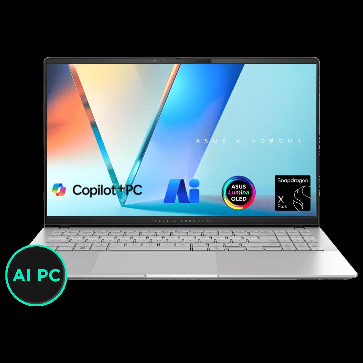 ASUS Vivobook S 15 S5507QA-MA551WS Snapdragon X Plus X1P 42 100 Thin & Light Laptop (16GB, 1TB SSD, Windows 11 Home, 15.6 inch OLED Display, MS Office 2021, Cool Silver, 1.42 KG)