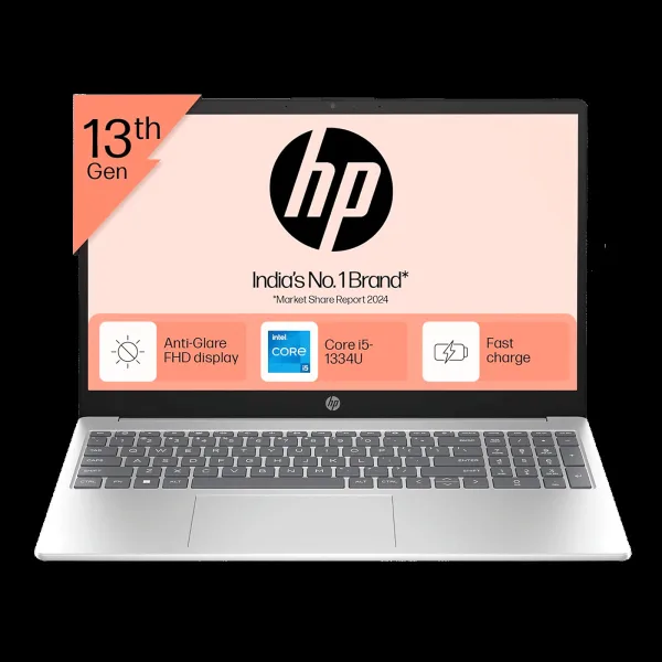 HP 15-fd0492TU Intel Core i5 13th Gen Thin & Light Laptop (16GB, 512GB SSD, Windows 11 Home, 15.6 inch Full HD Display, MS Office 2021, Natural Silver, 1.59 KG)