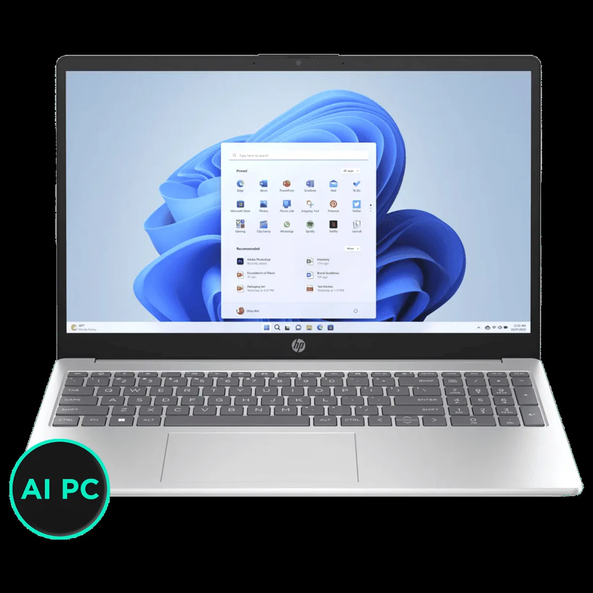 HP FD1099TU Intel Core Ultra 5 Thin and Light Laptop (16GB, 512GB SSD, Windows 11 Home, 15.6 inch Full HD Display, MS Office 2021, Natural Silver, 1.69 KG)