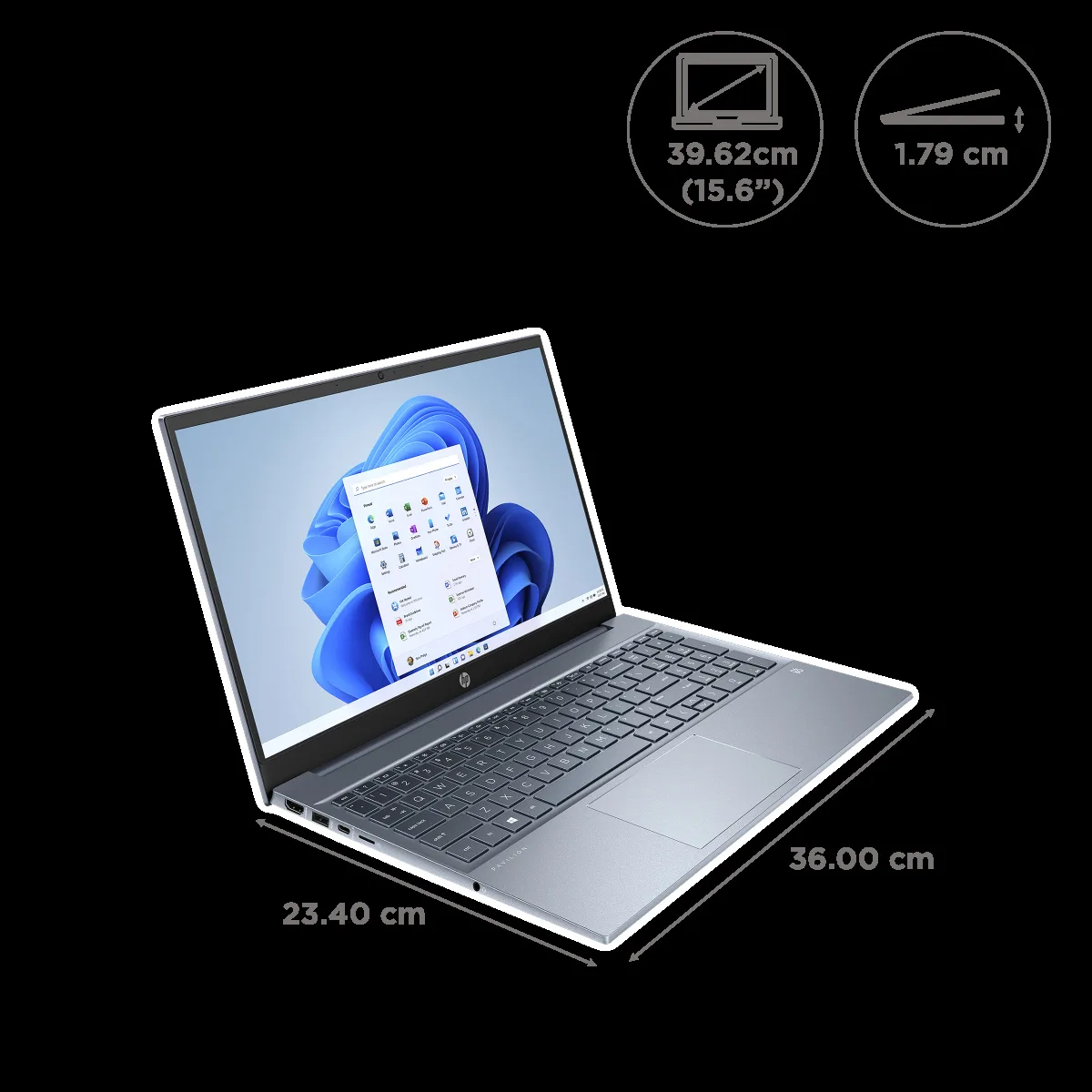 HP Pavilion 15-eg3081TU Intel Core i5 13th Gen (15.6 inch, 16GB, 512GB, Windows 11 Home, MS Office 2021, Intel Iris Xe, Full HD IPS Display, Fog Blue, 875N6PA)