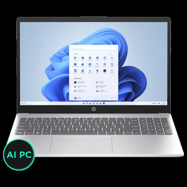 HP FD1098TU Intel Core Ultra 5 Thin and Light Laptop (8GB, 512GB SSD, Windows 11 Home, 15.6 inch Full HD Display, MS Office 2021, Natural Silver, 1.59 KG)
