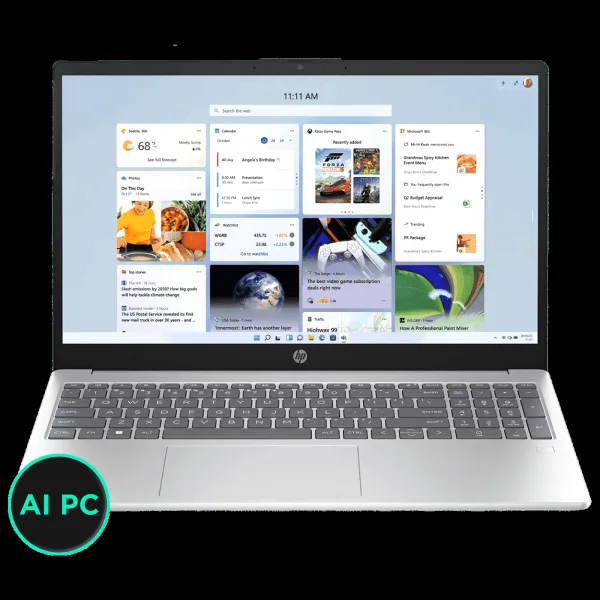 HP 15-hr1000TU Intel Core Ultra 5 Thin & Light Laptop (16GB, 512GB SSD, Windows 11 Home, 15.6 inch Full HD Display, Natural Silver, 1.65 KG)