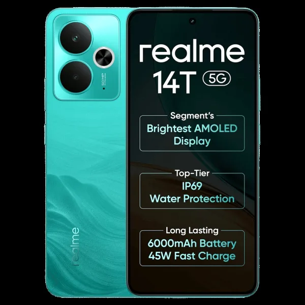 realme 14T 5G (8GB RAM, 256GB, Surf Green)