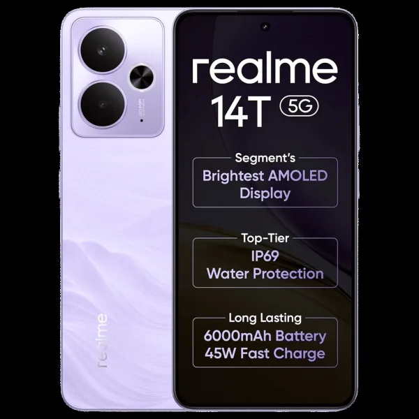 realme 14T 5G (8GB RAM, 256GB, Lightning Purple)