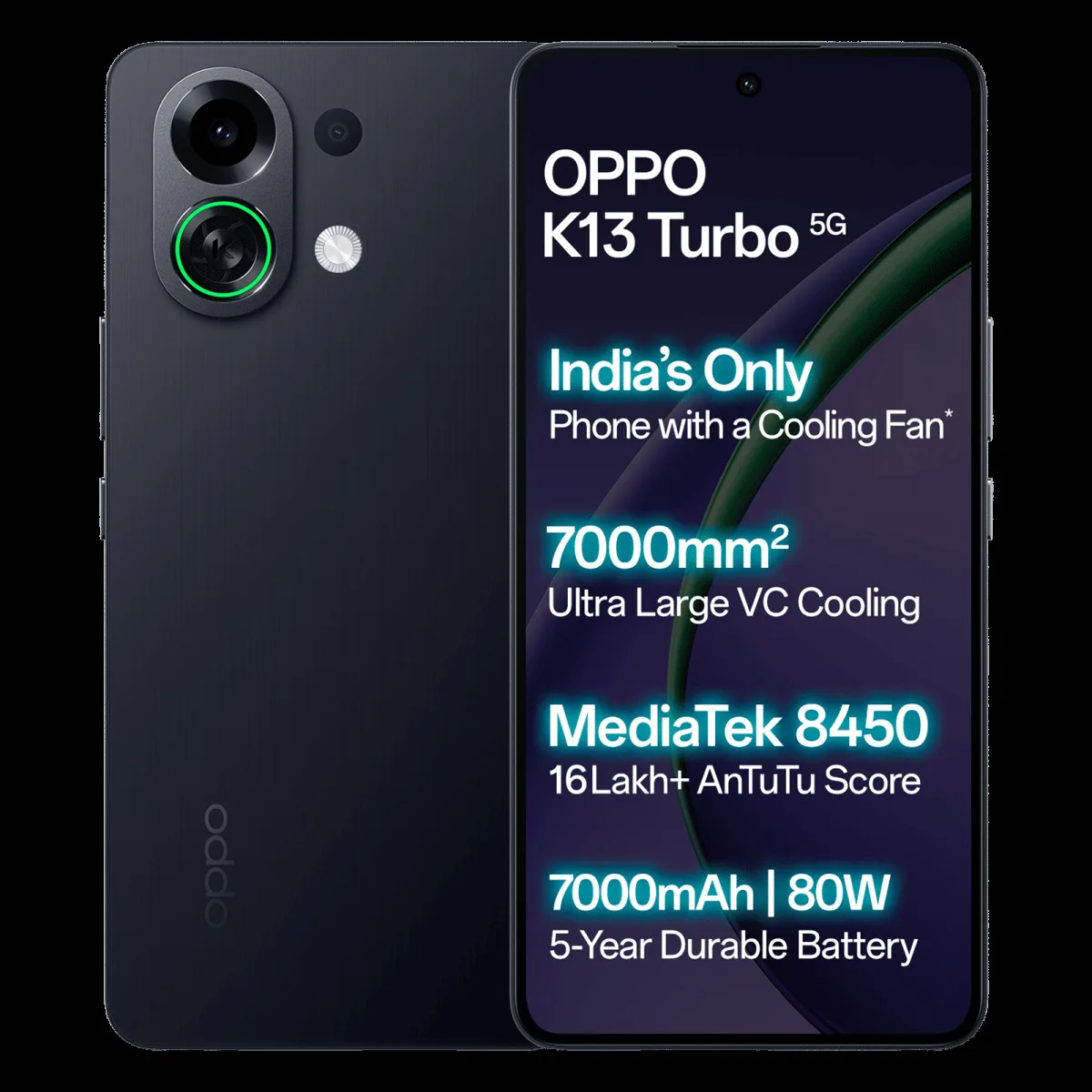 oppo K13 Turbo 5G (8GB RAM, 256GB, Midnight Maverick)