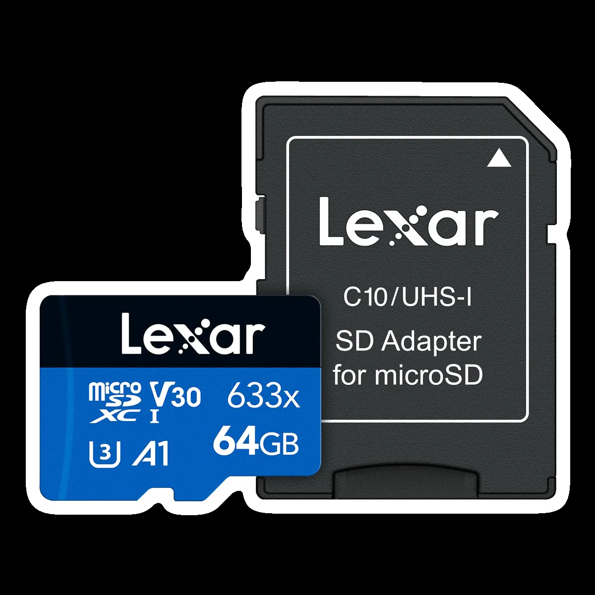 Lexar 633x BLUE Series MicroSDXC 64GB Class 10 100MB/s Memory Card