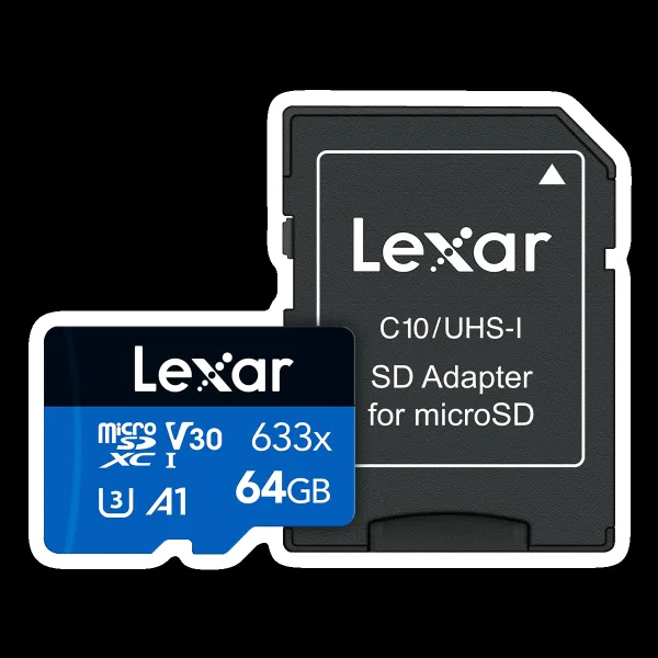 Lexar 633x BLUE Series MicroSDXC 64GB Class 10 100MB/s Memory Card