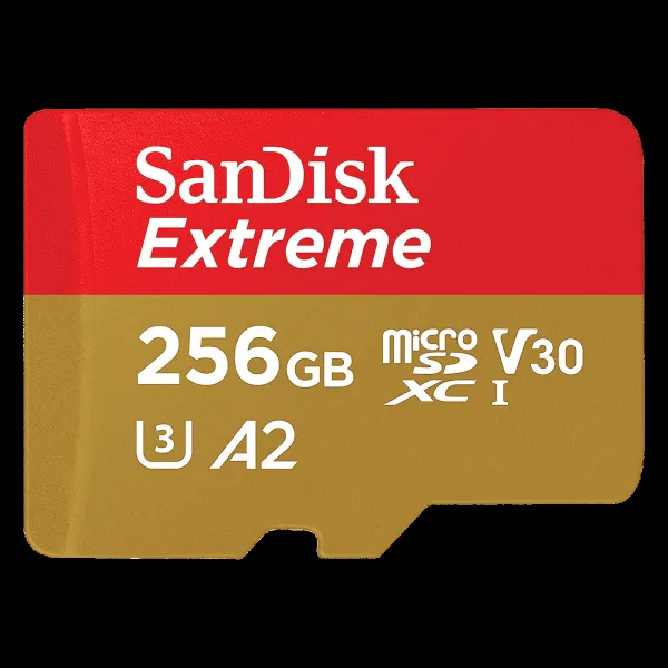 SanDisk Extreme MicroSDXC 256GB Class 10, Class 30, Class 3 190MB/s Memory Card