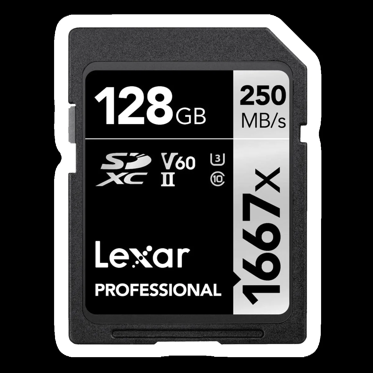 Lexar Professional 1066x SILVER Series SDXC 128GB Class 60, Class 3 250MB/s Memory Card