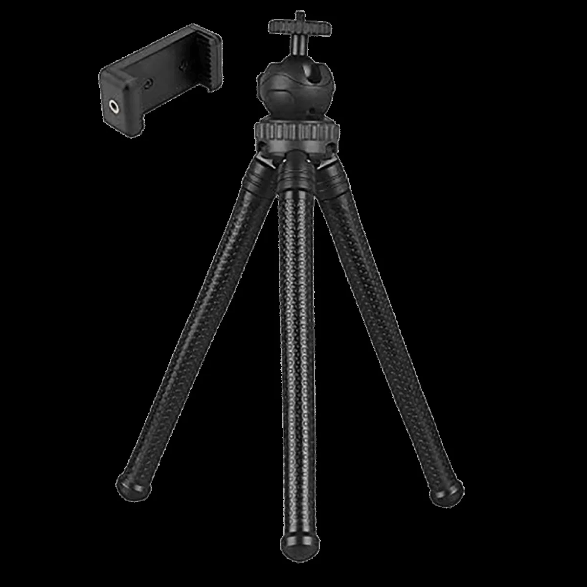 HIFFIN Gorillapod 30.48cm Adjustable Tripod for Mobile and Camera (360 Degree Rotating Ball Head, Black)
