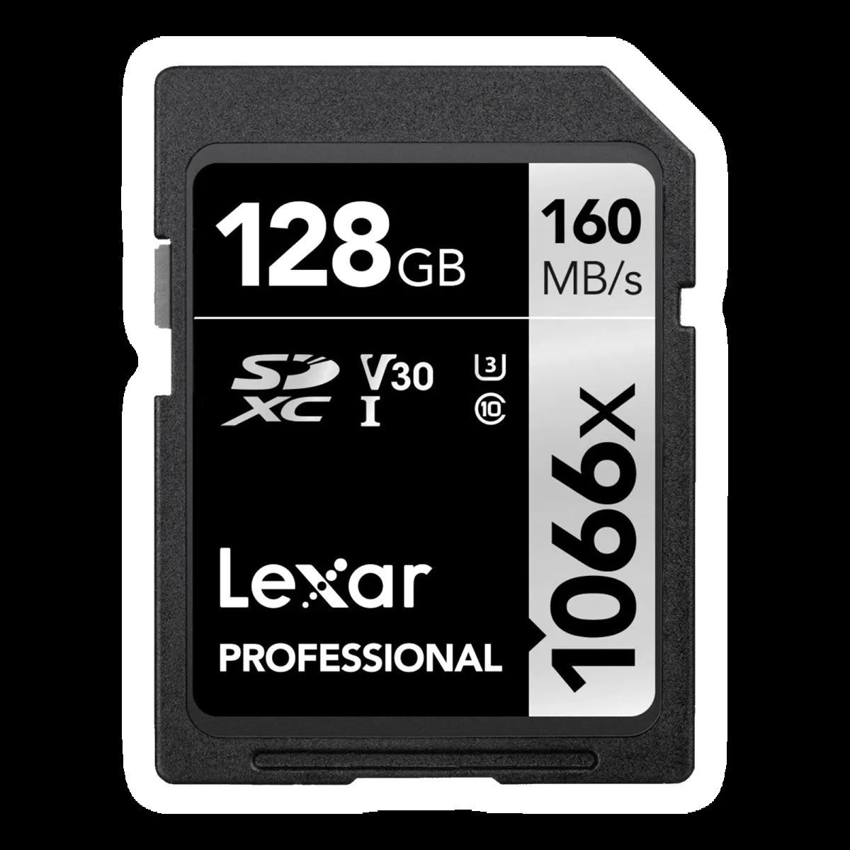 Lexar Professional 1066x SILVER Series SDXC 128GB Class 10, Class 3, Class 30 160MB/s Memory Card