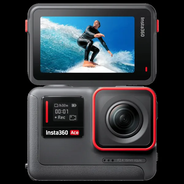 Insta360 Ace 4K and 48MP 120 FPS Waterproof Action Camera with Flip Touchscreen (Black)