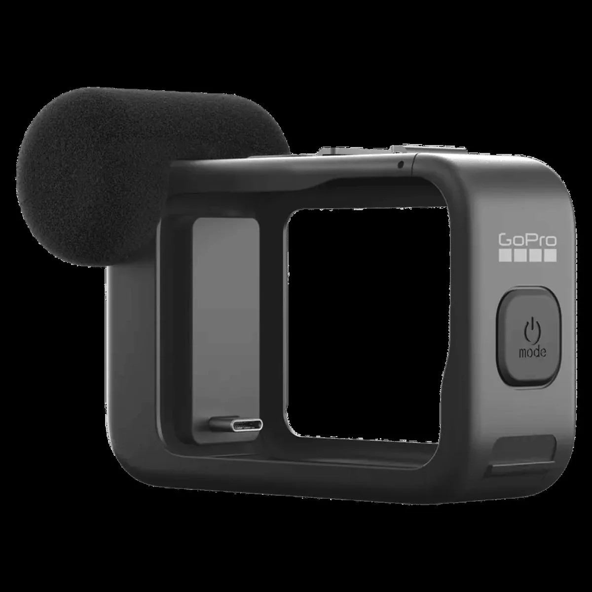 GoPro Camera Media Mod For HERO09 Black, HERO10 Black, HERO11 Black, HERO12 Black (Removable Windscreen, ADFMD-001, Black)
