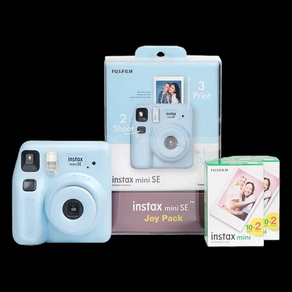 FUJIFILM Instax Mini SE Joy Pack Instant Camera with 40 Shots (Blue)