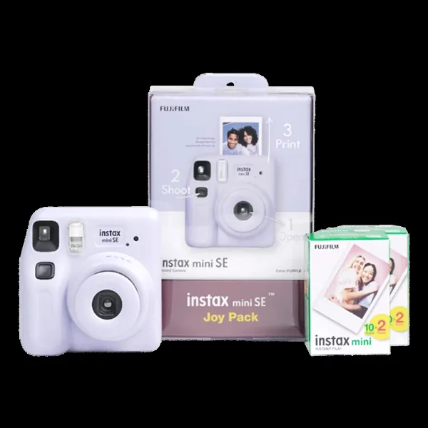 FUJIFILM Instax Mini SE Joy Pack Instant Camera with 40 Shots (Purple)